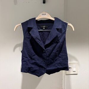 Lulu's Deep Blue Button-Up Vest
